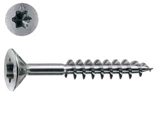 VITI PANEL-VIT PV TESTA SVASATA PIANA TORX ACCIAIO CHROMITING- - ø mm.4x45 - 500 pezzi MUSTAD