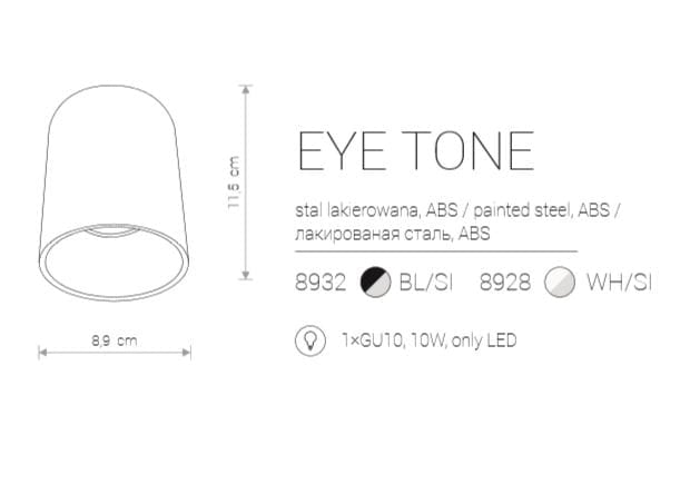 Spot soffitto Nowodvorski Eye Tone bianco/argento GU10