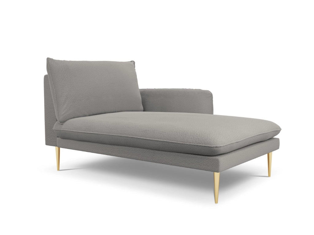 Cosmopolitan Design - Chaise longue destra "Vienna" in bouclé grigio 