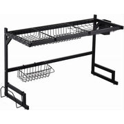 Trade Shop - Scolapiatti Organizer Lavello In Acciaio 2 Livelli Salvaspazio Regolabile Cucina -