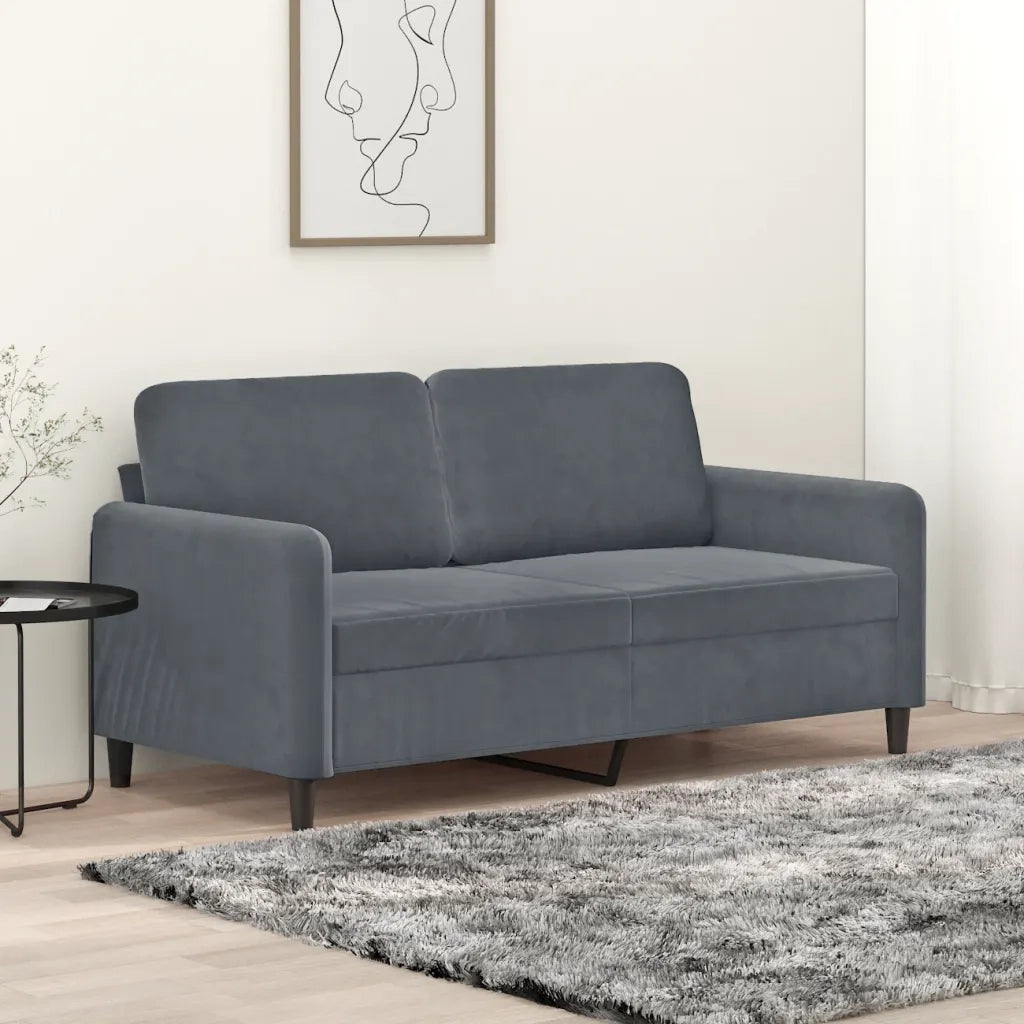 Divano a 2 Posti-Sofa 2 Posti grigio scuro140 cm in Velluto 435376