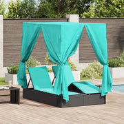 Lettino da sole doppio Turchese 205 x 129 x 200 cm polyrattan 3376135