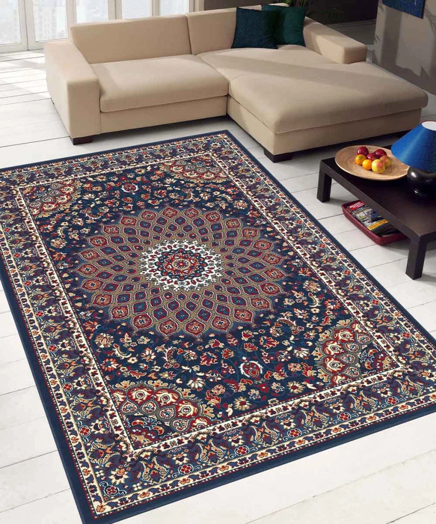 Tappeto ROYAL SHIRAZ 2082 BLU cm.160x230 arredo soggiorno salotto disegno moderno geometrico arredo casa