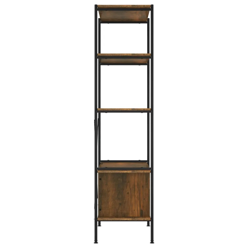 Scaffalatura 5 Livelli con Mobile 80x40x163 cm Acciaio e Legno 336356