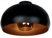 Plafoniera rotonda nera oro 38cm Sharan Lucide E27 60W