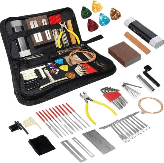 Kit di manutenzione chitarra - set di riparazione - 72 pezzi - 26 x 16 x 4 cm - Non specificato