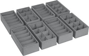 Organizzatore per armadio - Organizzatore pieghevole per intimo, abbigliamento per bambini, calze e cravatte - 8 pezzi - Grigio scuro