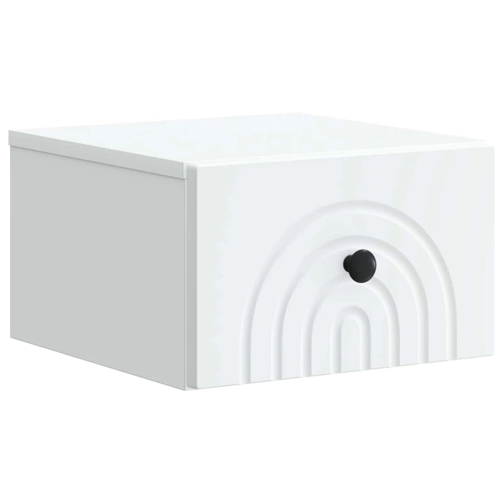 Mobiletto da notte a muro 2 pz Bianco 33 x 34,5 x 20 cm 898086