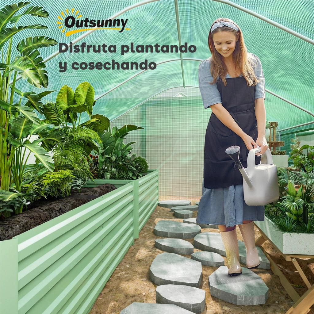 Serra da giardino 4x3x2 m ¨C Minimal ¨C verde con 2 finestre e porta a zip