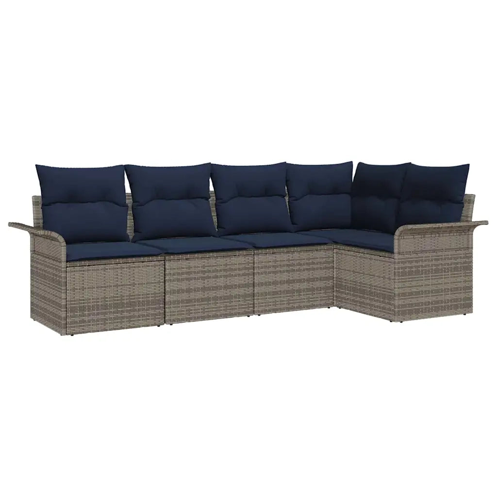 Set Divano da Giardino 5 pcs Grigio polyrattan 3354034