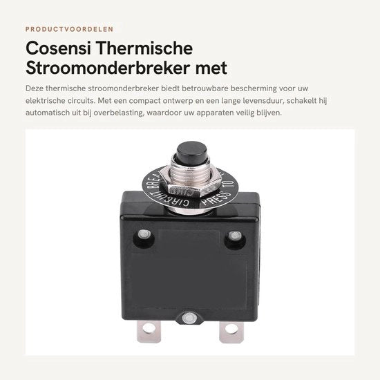 Dispositivo di Interruzione del Flusso di Corrente Termico con Funzione di Reset 5-30A AC 125-250V