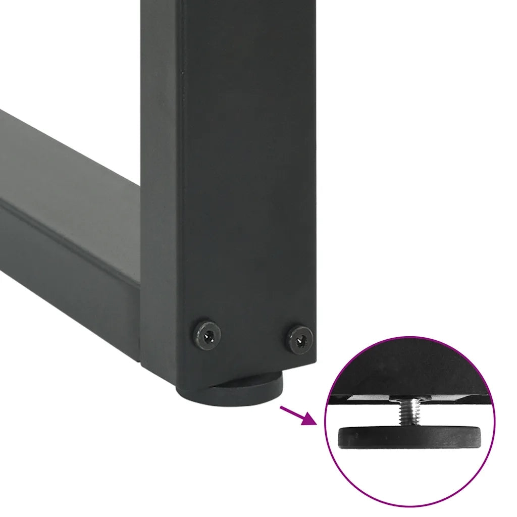 Gambe per tavolo da pranzo a forma di U 2 pz Antracite 50x(72-73) cm Acciaio 4013178