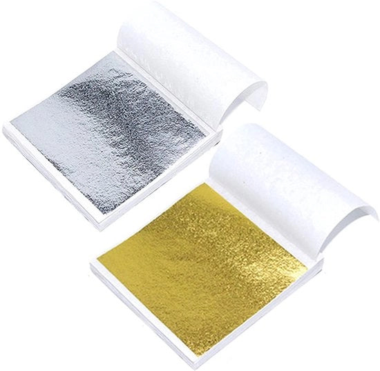 Papier di carta dorata 100 fogli - Imitazione foglia d'oro - Decorazione - Arte - Artigianato - Non commestibile - Foglio dorato
