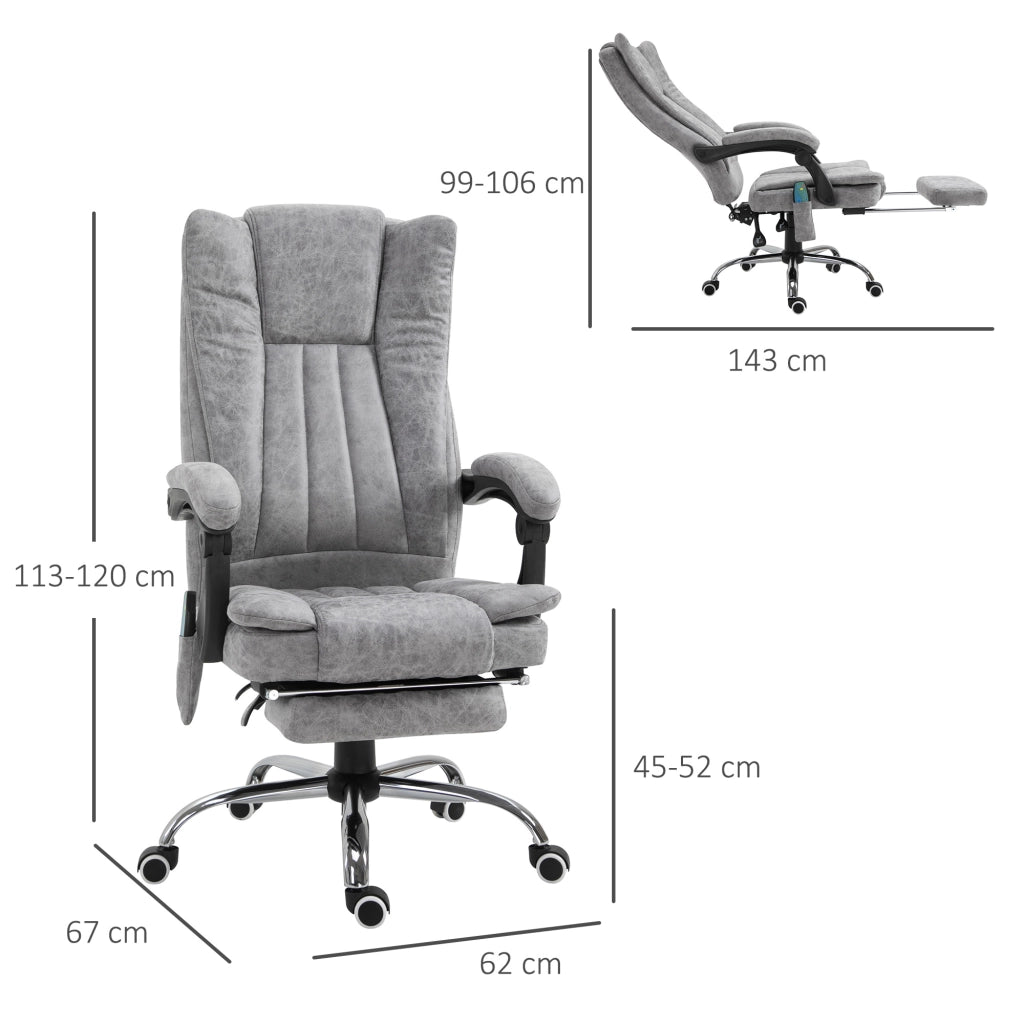 Sedia da ufficio ergonomica con massaggio, riscaldamento e funzione relax ¨C zephmum ¨C Grigio