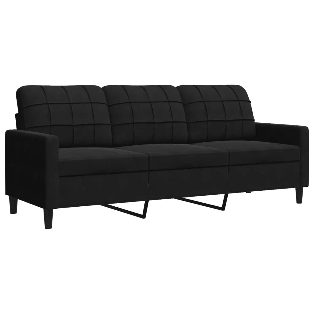 Divano a 3 Posti Nero 180 cm in Velluto 4007639