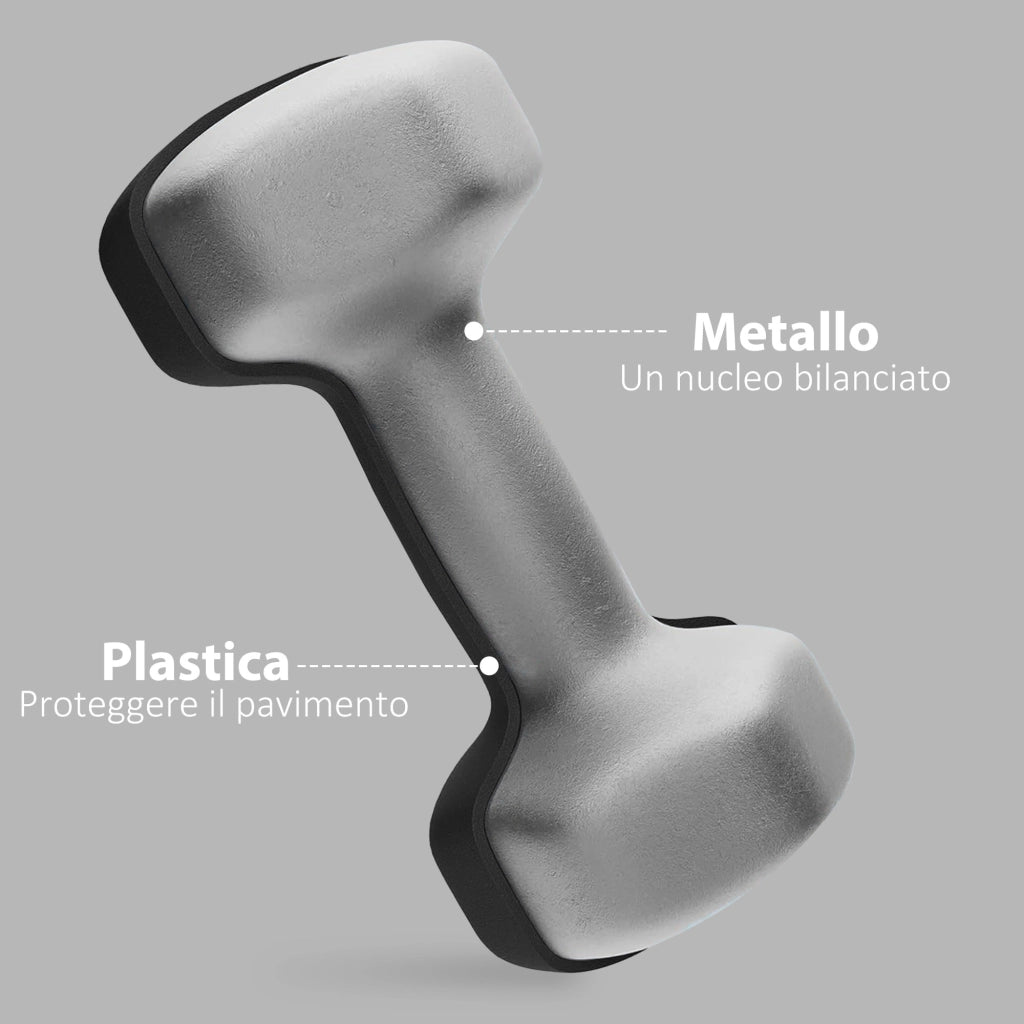 Manubri Esagonali da 5 kg ¨C Minimal ¨C Nero, Metallo e Plastica