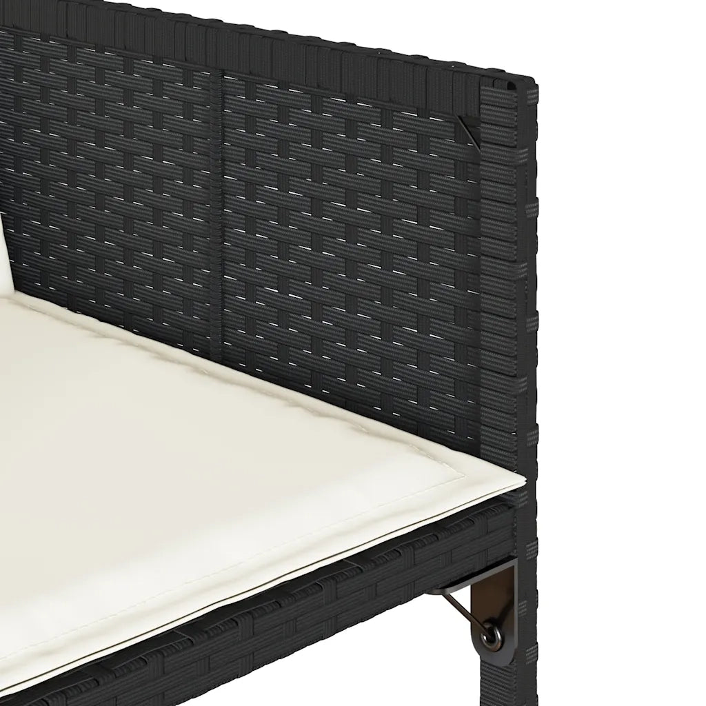 Set da Pranzo da Giardino 11 pz con Cuscini in Polyrattan Nero 3278153