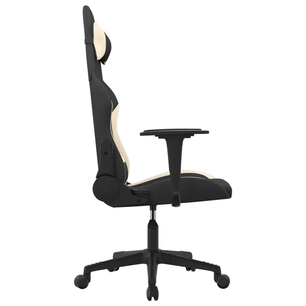 Sedia da Gaming Nero e Crema in Tessuto 3143733