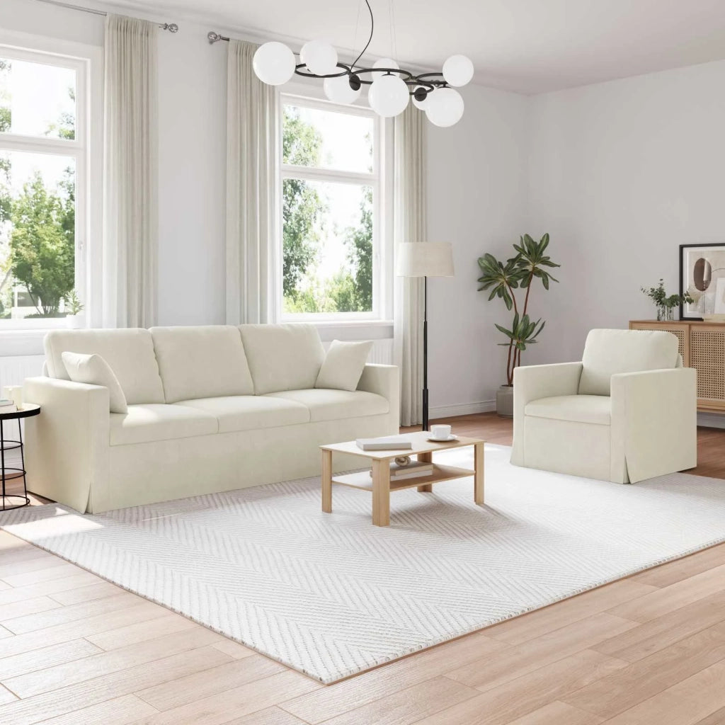 Set di divani 2 pcs Crema 198 x 78 x 80 cm Velluto 3407602