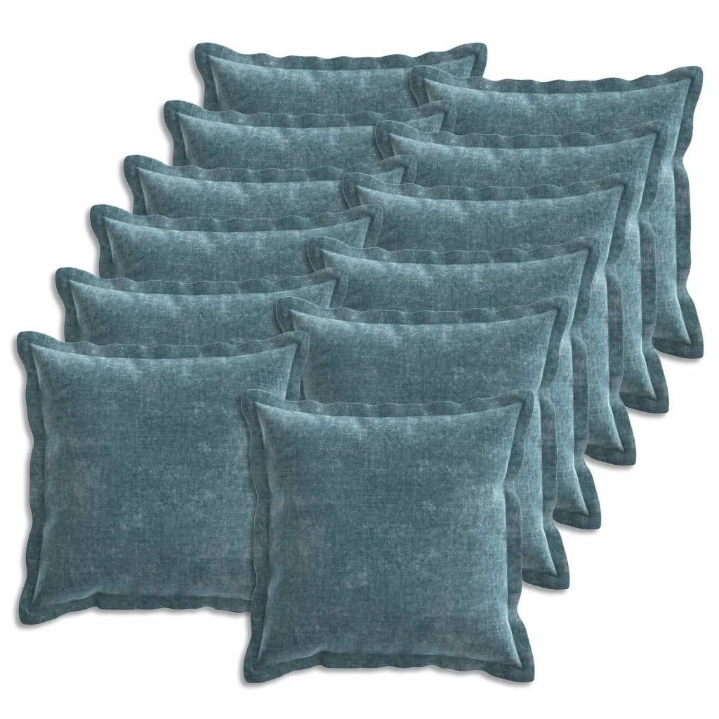 Federa 12 pz HOUTEN Blu 45 x 45 cm Tessuto Chenille 918693