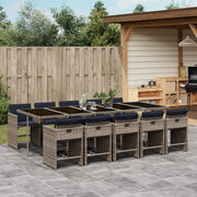 Set da pranzo da giardino da 11 pz con Cuscini in Polyrattan Grigio 3277884