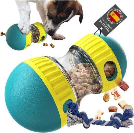 Giocattolo interattivo per cani - Dispensatore di cibo e giocattoli (JR blu)
