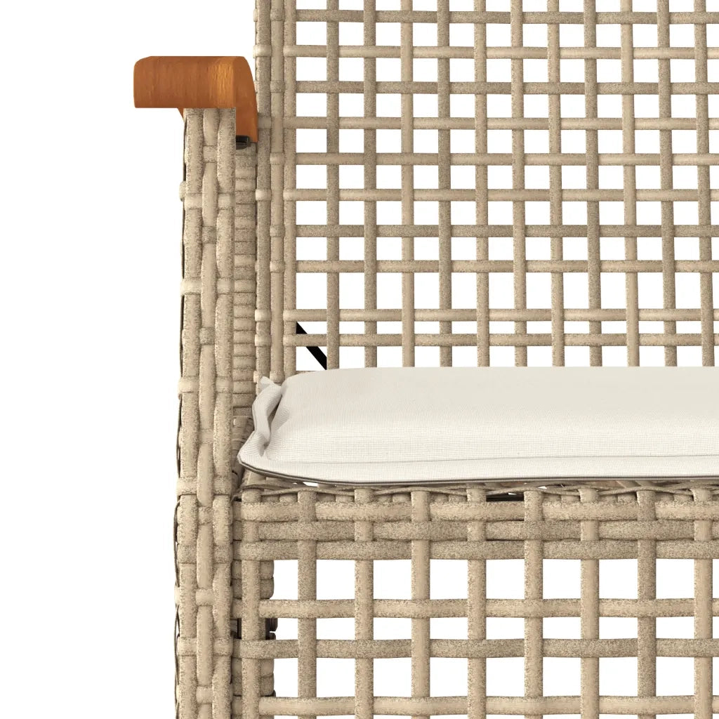 Set da Pranzo da Giardino 5 pz con Cuscini Beige in Polyrattan 3213626