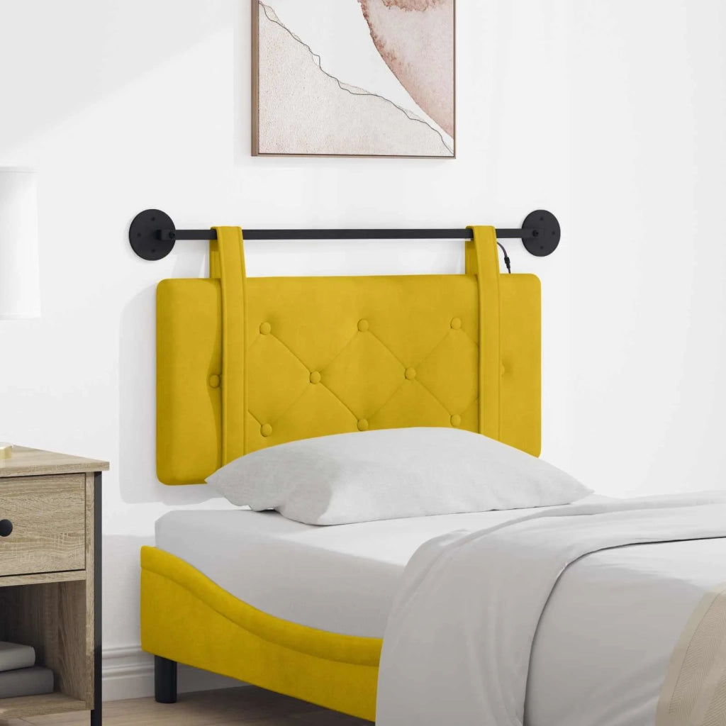 Testiera | Testata sospesa Con luce LED Giallo Velluto