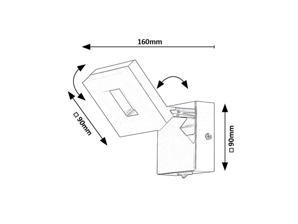 Applique bagno specchio cromata quadrata LED 5W IP44 Rabalux