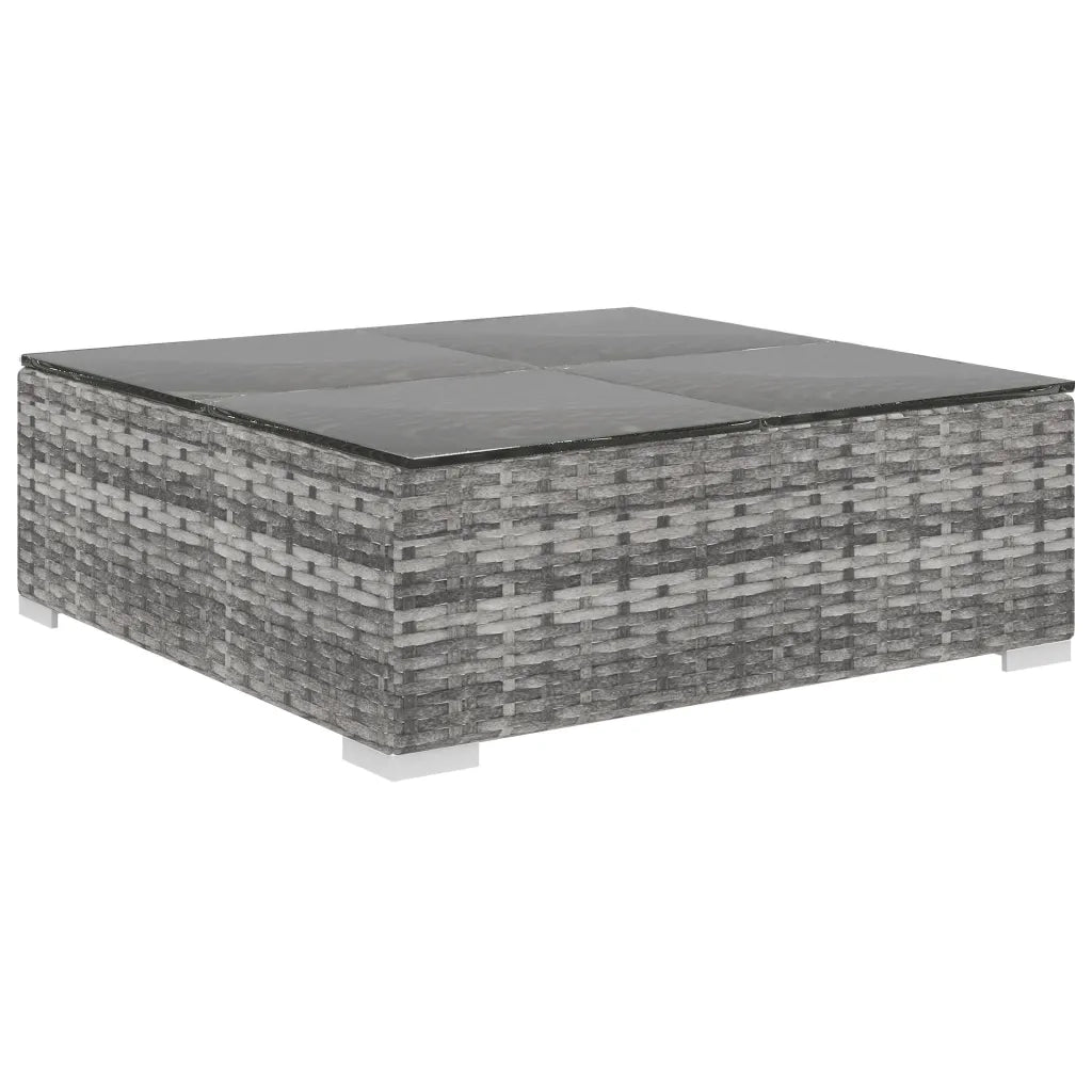 Set Divani da Giardino 4 pz con Cuscini in Polyrattan Grigio 46779