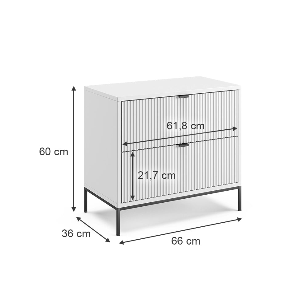 Vicco Comodino camera da letto Bianco Set di 2