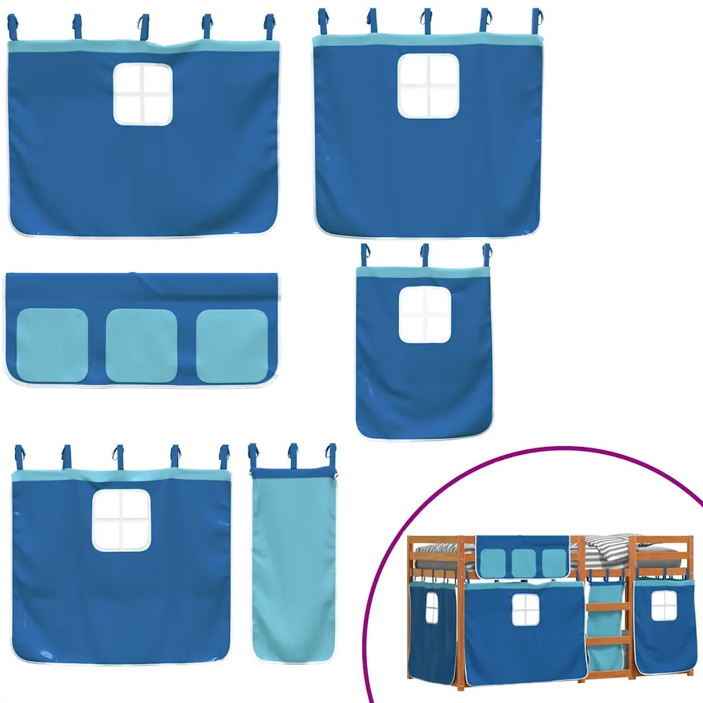 Letto singolo | Letto per adulti | Letto a Castello senza Materasso Blu 80x200 cm Massello Pino