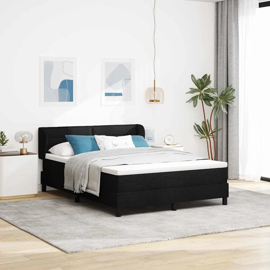 Letto a molle con materasso Nero 140 x 200 cm Tessuto 3339963