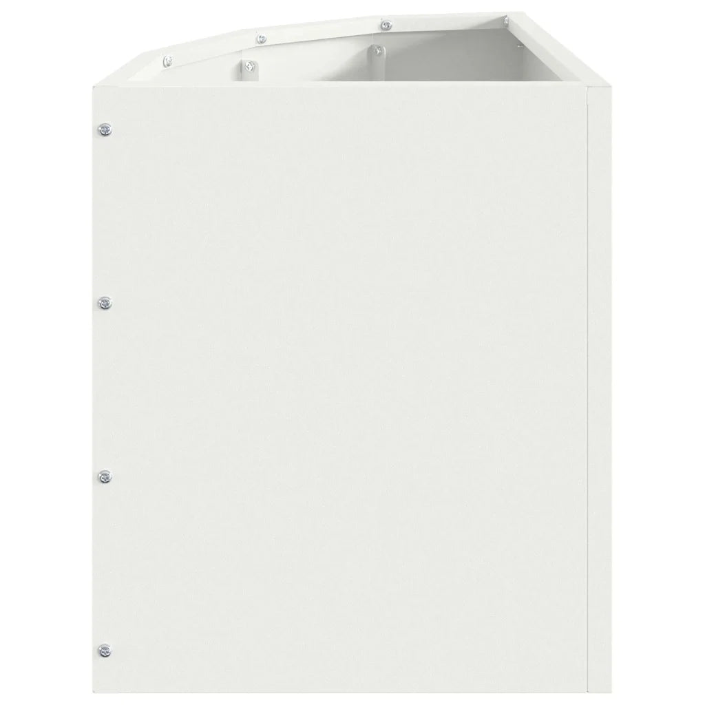 Vaso d'angolo-Fioriera-Contenitore per Piante Bianco 30 x 30 x 35 cm Acciaio