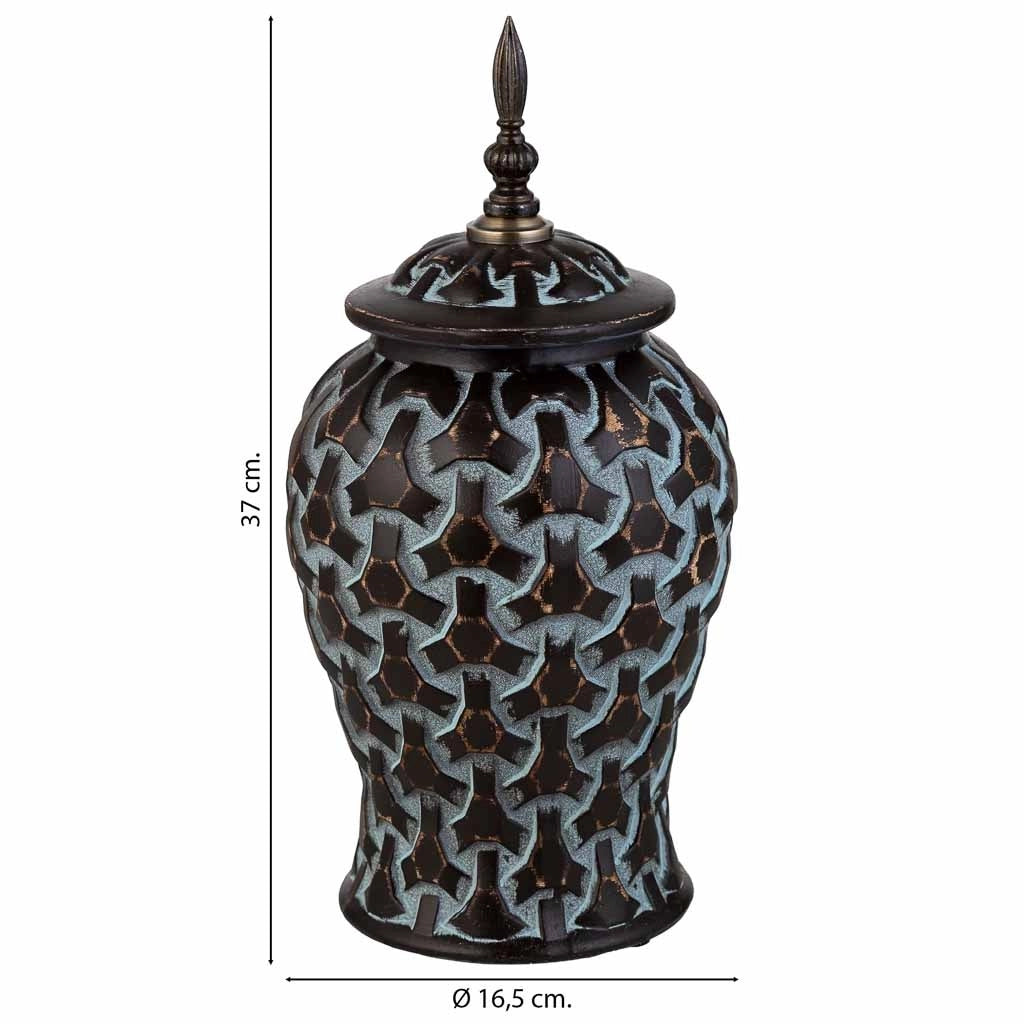Vaso ceramica nero, d16,5x37h cm