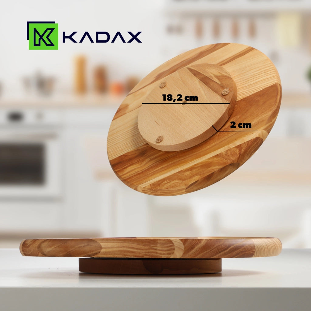Vassoio girevole KADAX per servire snack, antipasti e formaggi, con 4 scomparti.