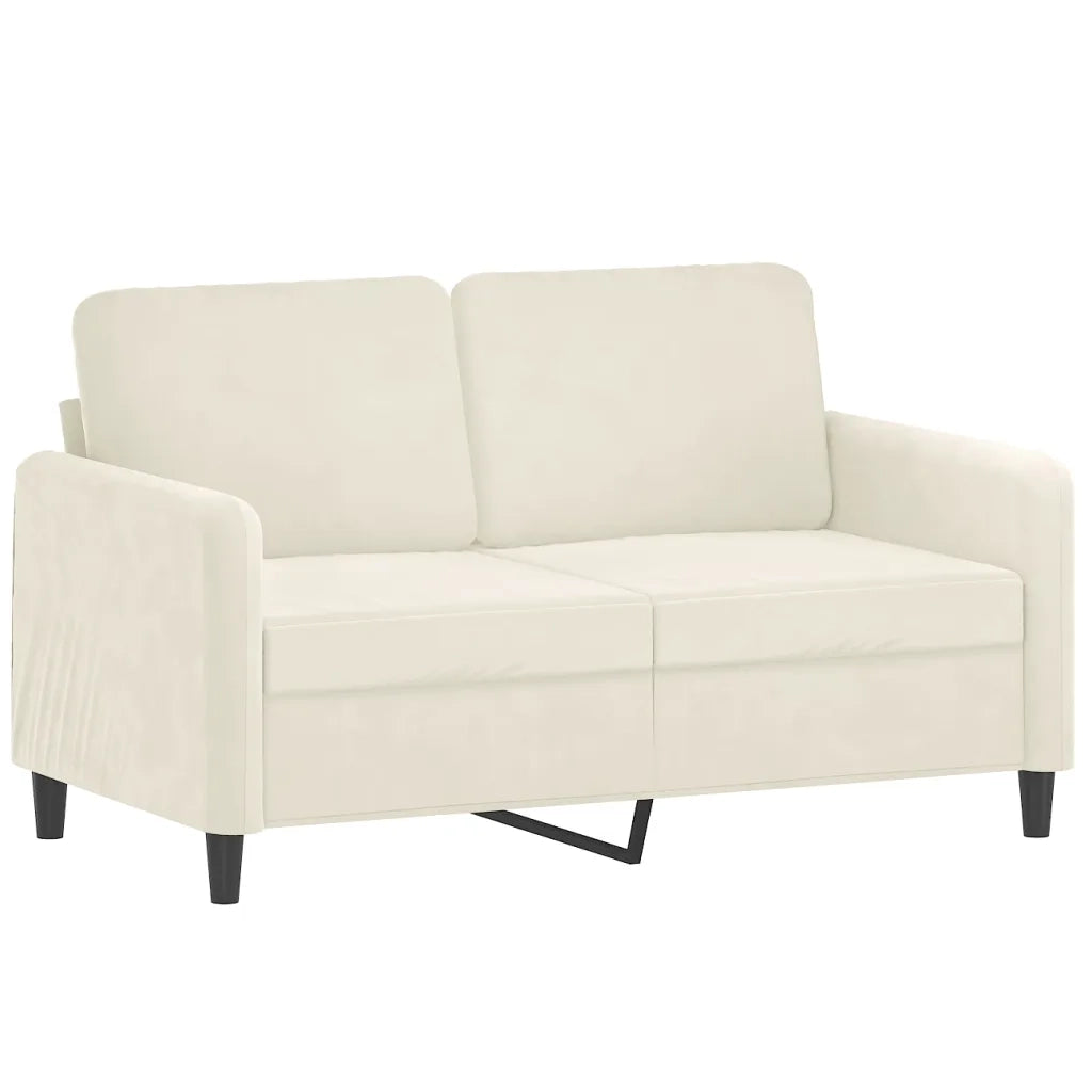 Set di Divani 2 pz con Cuscini Crema in Velluto 3202042