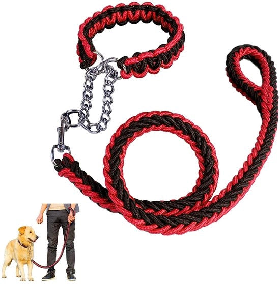 Cinturone per cani Heavy Duty - Cinturino per cani 1,3m - Collare per cani - Maniglione antiscivolo - Cinturone in nylon intrecciato - Per cani di 4-50kg