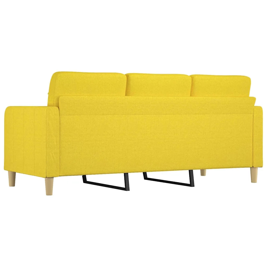 Divano a 3 Posti-Sofa 3 Posti Giallo Chiaro 180 cm in Tessuto 410491