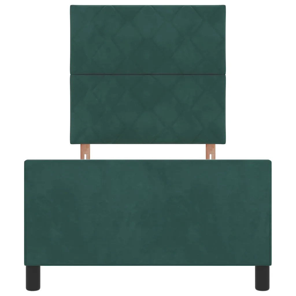 Letto a molle con testiera Verde Scuro 90 x 190 cm Velluto 3344978