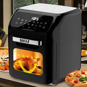 Friggitrice Aria Calda Air Fryer 12 L 1800W Display LCD 12 Programmi con Accessori Nero