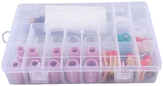 Kit di accessori per taglio a TIG - 56 pezzi - Disco abrasivo ceramico/Glass - Orecchietta per contenere la polvere - Materiale duraturo - Resistente agli urti - Accessori per saldatura