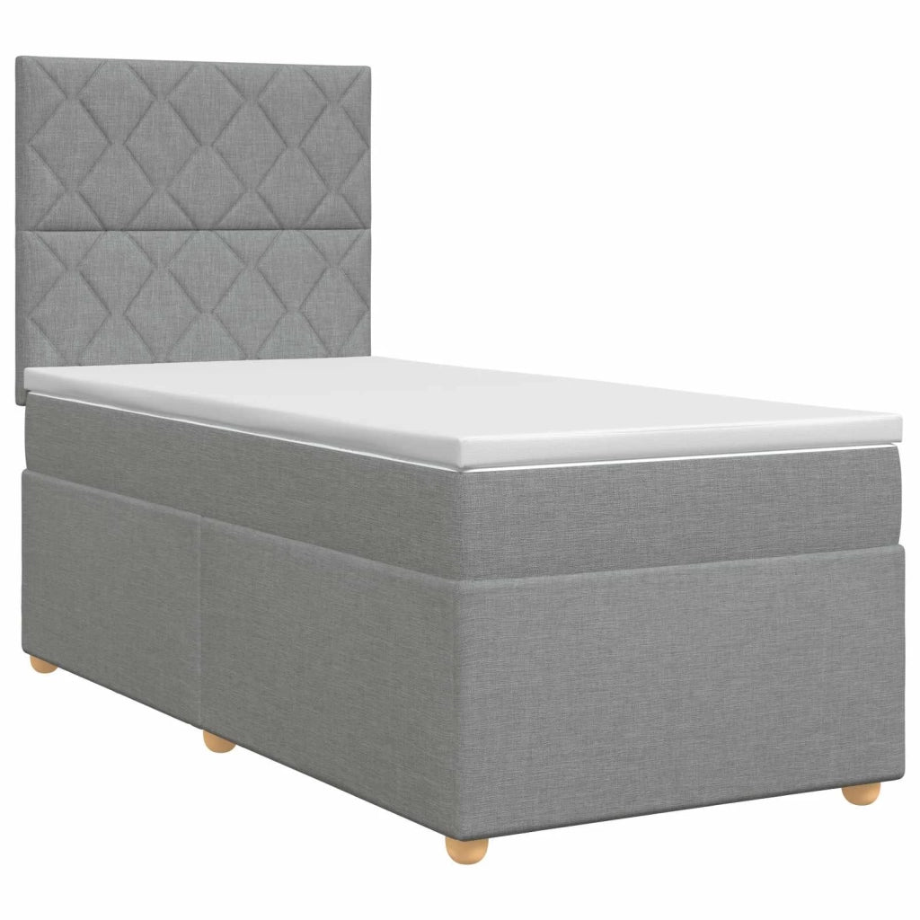 Letto box spring con materasso Grigio Chiaro 100 x 200 cm 3453823