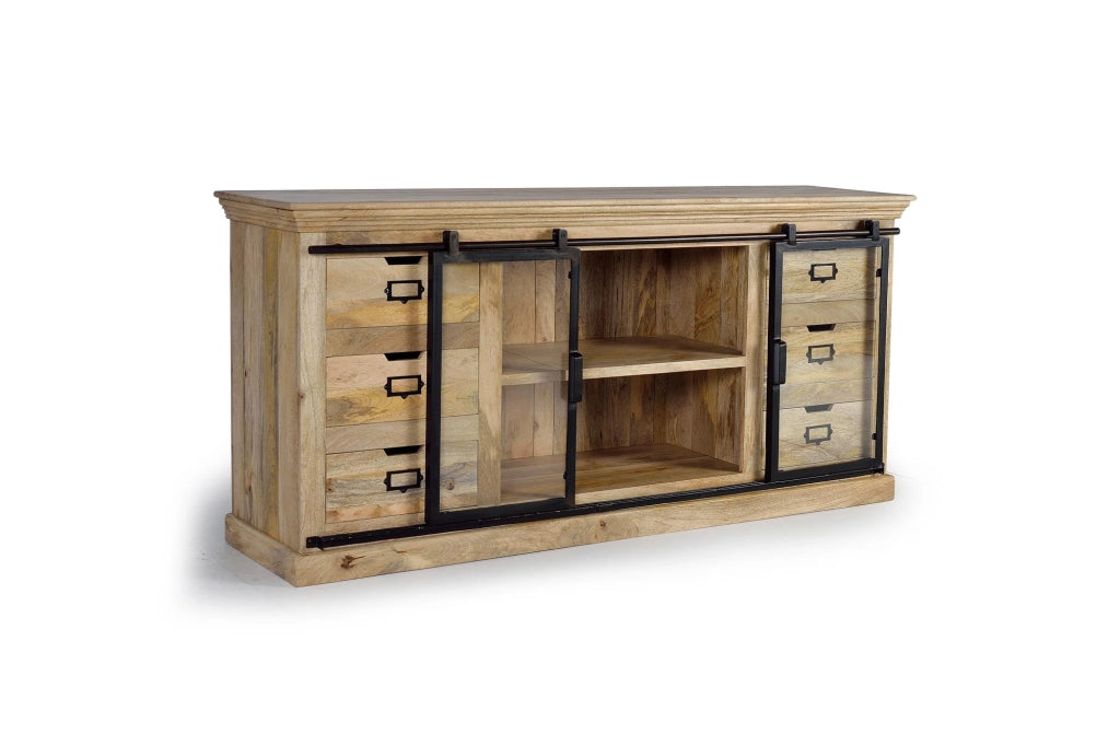 Credenza in legno di mango e nera