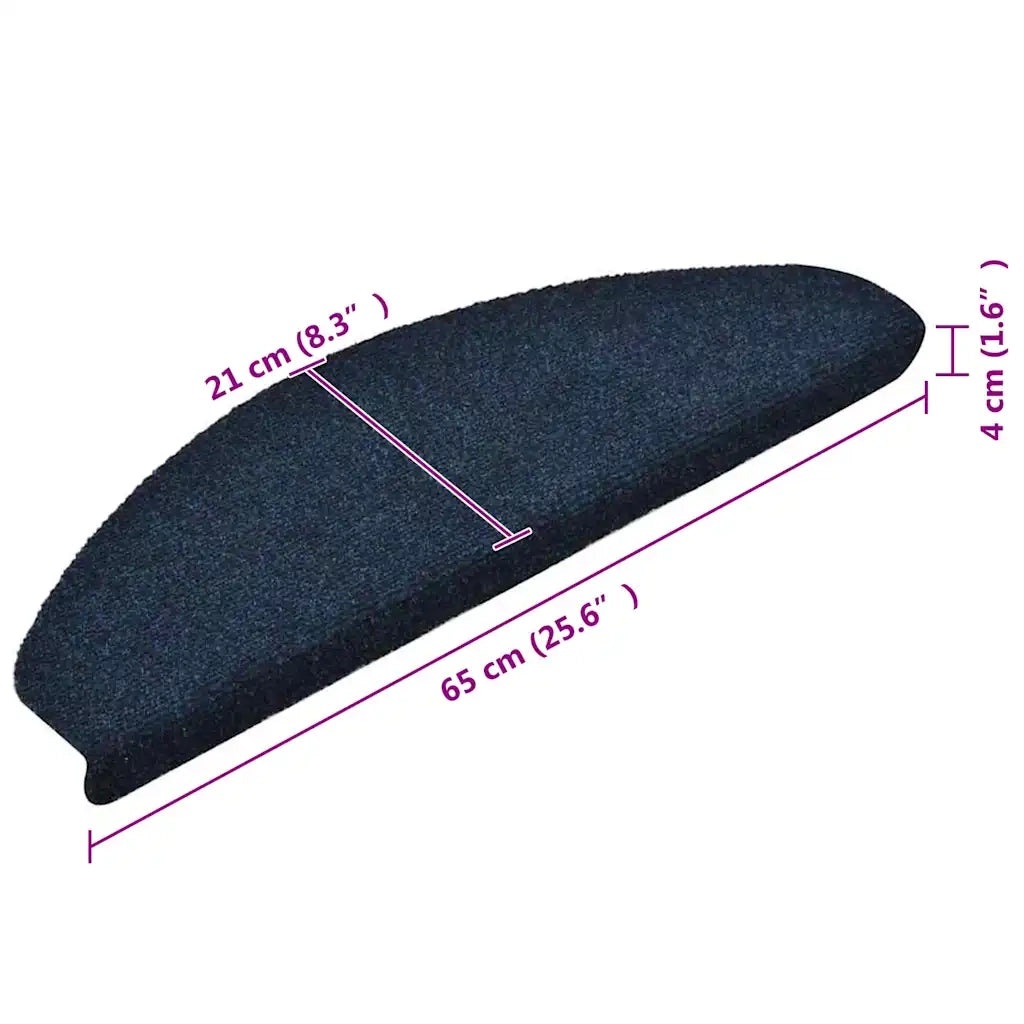 Tappetini per scale autoadesivi 20 pz 65x21x4 cm blu navy semicircolari grandi 3365653