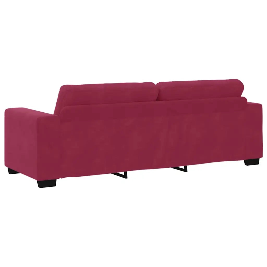Divano 3-Persone con cuscino Rosso vino Velluto 4105138