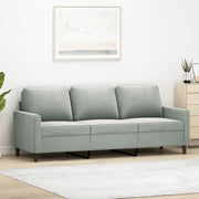 Divano a 3 Posti-Sofa 3 Posti Grigio Chiaro 180 cm in Velluto 499067