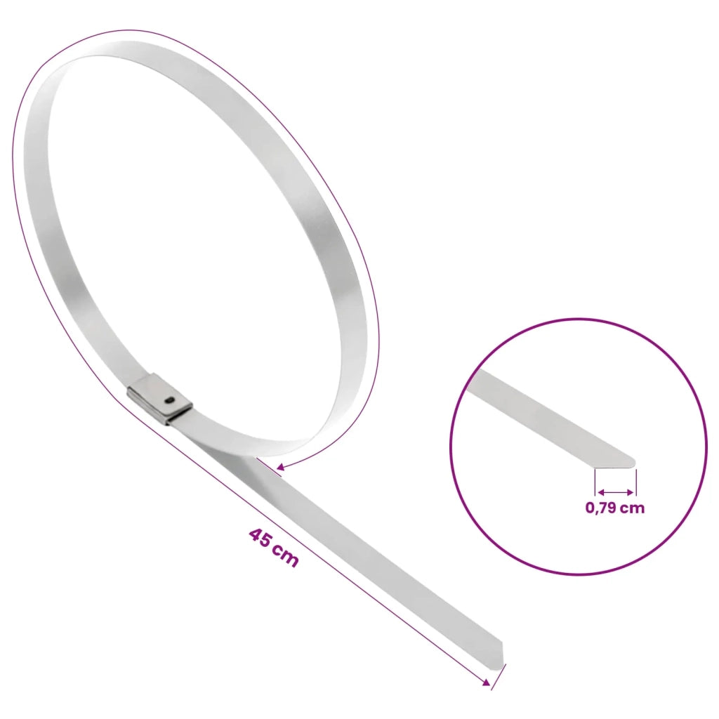 Fascetta per Cavi 250 pz 7,9 x 450 mm Argento 42029395