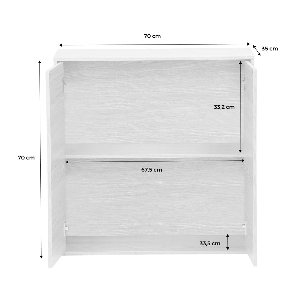 Modulo di stoccaggio con 2 ante, 70cm, noce
