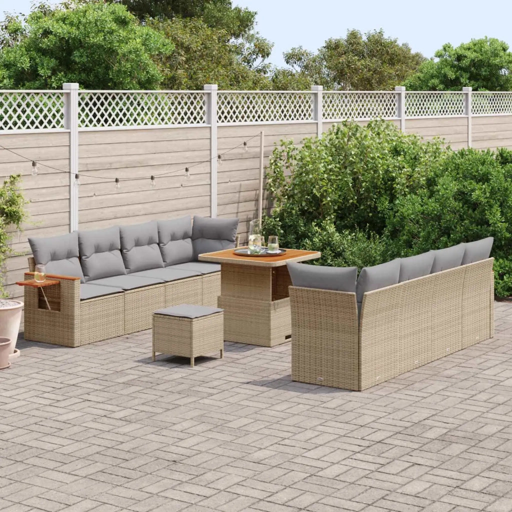 Set Divano da Giardino 11 pcs Beige polyrattan 3363017